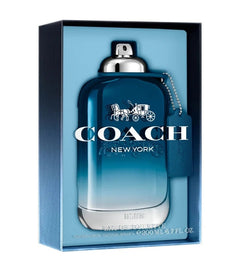 Coach New York perfume bottle with packaging on a white background