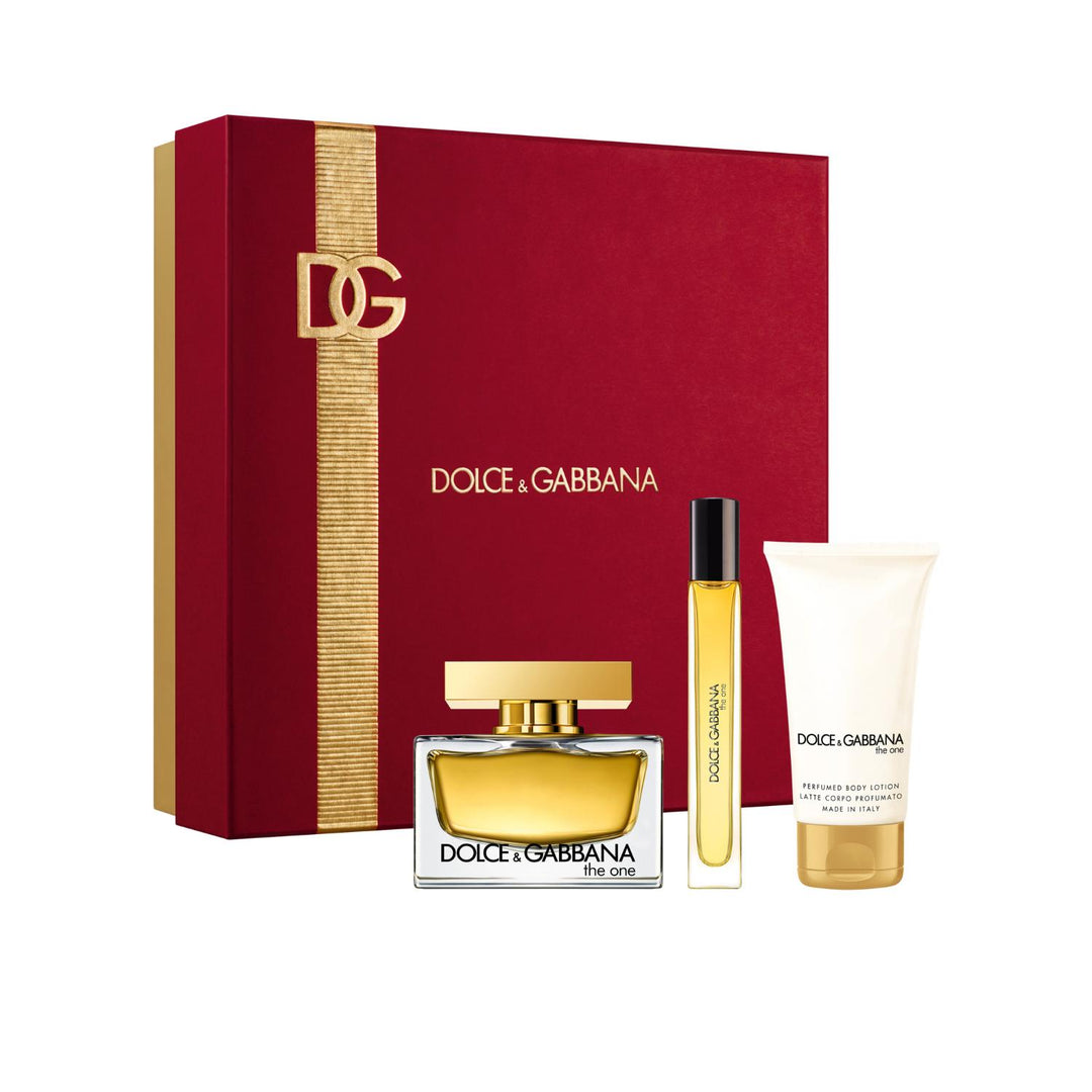 Dolce & Gabbana The One 3 pc Set   75ml EDP Spray + 50ml Body Lotion + 10ml Purse Spray set  - Just Perfume