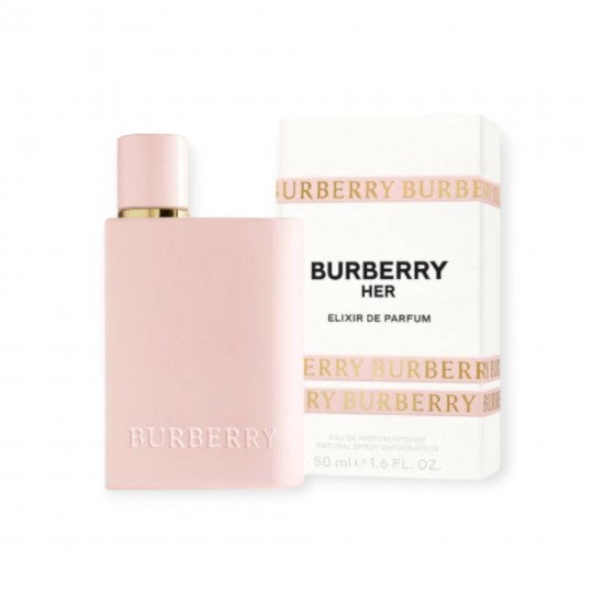 Burberry perfume bottle with pink cap and white body on a white background
