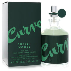Curve Forest Woods cologne spray bottle and packaging on a white background