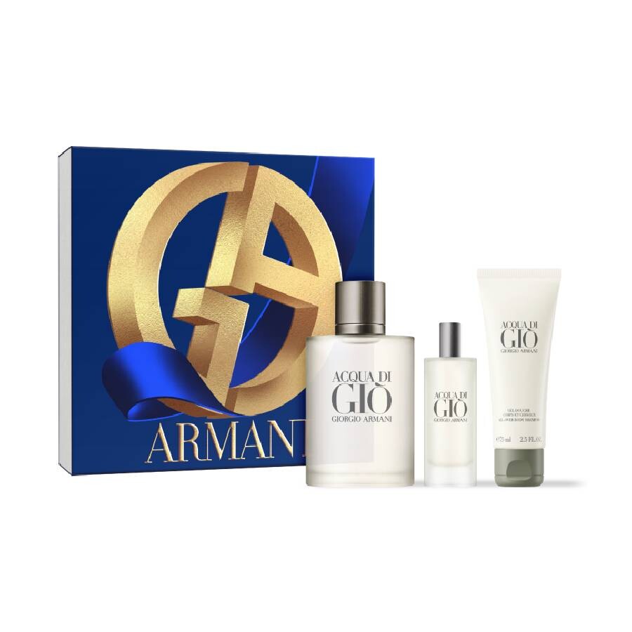 acqua di gio 3pc men gift set 100ml edt 15ml edt 75ml shower gel Gift Set  - Just Perfume