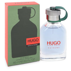 Hugo Boss Extreme perfume bottle and packaging on a white background