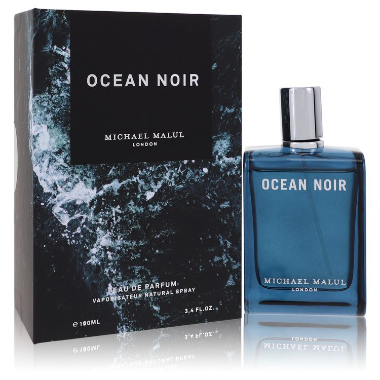 image showing the bottle and packaging for Ocean Noir Cologne By Michael Malul Eau De Parfum Spray 100ml