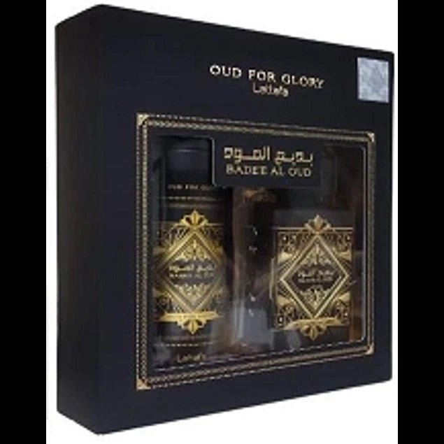 Lattafa Badee Al Oud 2 Pcs Gift Set With 100ml EDP + 200ml Perfumed Spray - Just Perfume