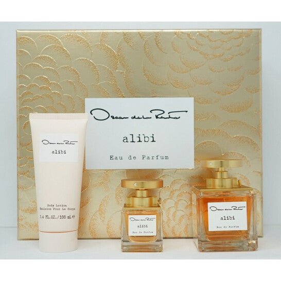 OSCAR DE LA RENTA ALIBI 3PC SET EDP 100ML SPRAY + BODY LOTION 100ML + EDP 30ML SPRAY - Just Perfume
