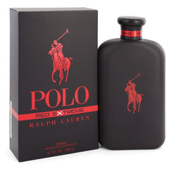image showing the bottle and packaging for Polo Red Extreme Cologne By Ralph Lauren Eau De Parfum Spray 200ml