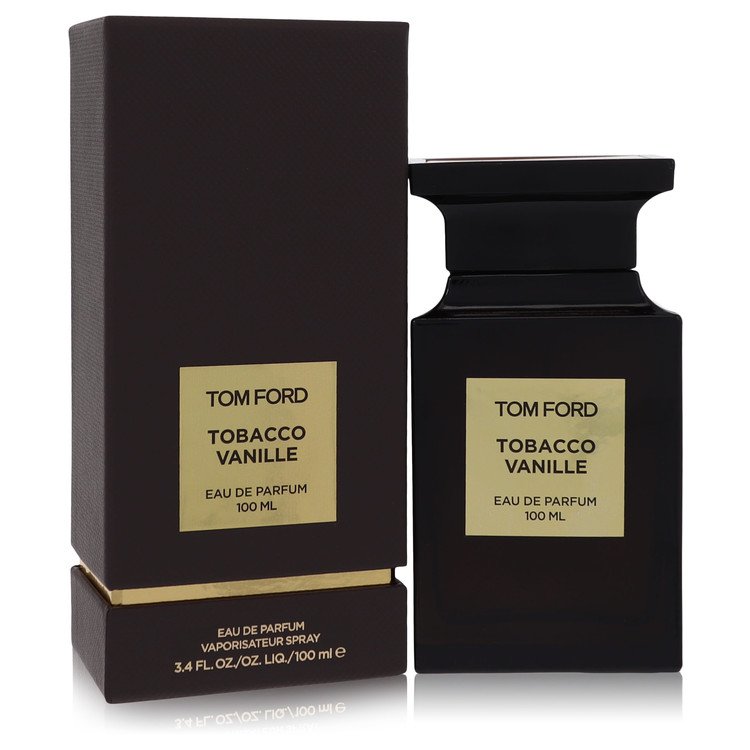 image showing the bottle and packaging for Tom Ford Tobacco Vanille Cologne By Tom Ford Eau De Parfum Spray (Unisex) 100ml